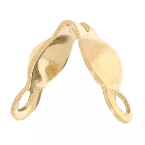 3mm 304L Stainless Steel clamshell endcaps with closed rings - Gold x4