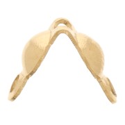 3mm 304L Stainless Steel clamshell endcaps with closed rings - Gold x4