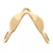 3mm 304L Stainless Steel clamshell endcaps with closed rings - Gold x4