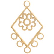 32x20mm 304 stainless steel chandelier pendant with 5 closed rings - Gold x1