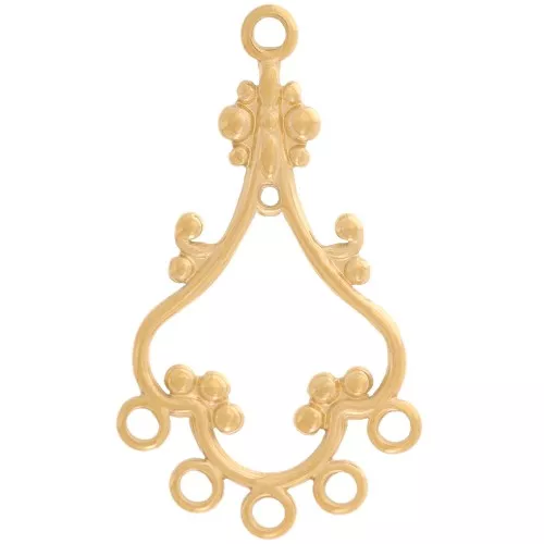 35x20mm 304 stainless steel Oriental chandelier pendant 5 closed rings - Gold x1