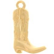 22x14mm Santiag cowboy boot pendant - Fine Gold Plated x1|raw }}