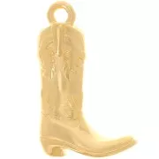 22x14mm Santiag cowboy boot pendant - Fine Gold Plated x1