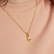 22x14mm Santiag cowboy boot pendant - Fine Gold Plated x1