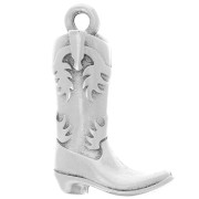 22x14mm Santiag cowboy boot pendant - Antique sterling silver plating x1|raw }}