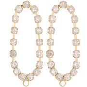 36x15mm Oval earstuds with zirconium oxides - Gold - Crystal x2|raw }}