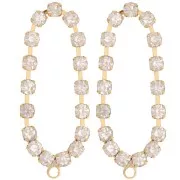 36x15mm Oval earstuds with zirconium oxides - Gold - Crystal x2