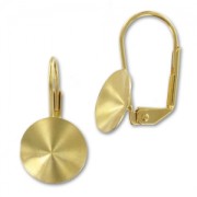 1122 Rivoli Cabochon 10mm Cabochon Leverback earrings Gold tone x2
