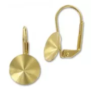 1122 Rivoli Cabochon 10mm Cabochon Leverback earrings Gold tone x2