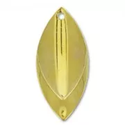 Curved sequins 27mm gold tone x4