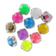 Assortment of cabochons with setting 8 mm Multicolor x20|raw }}