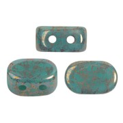 4x6mm Lipsi® Glass beads by Puca® - Opaque Green Turquoise Bronze x10g