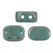 4x6mm Lipsi® Glass beads by Puca® - Opaque Green Turquoise Bronze x10g