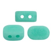 4x6mm Lipsi® Glass beads by Puca® - Opaque Green Turquoise Mat x10g