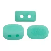 4x6mm Lipsi® Glass beads by Puca® - Opaque Green Turquoise Mat x10g