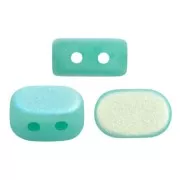 4x6mm Lipsi® Glass beads by Puca® - Opaque Green Turquoise AB Mat x10g