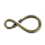 Hook and eye clasp 32x15,5 mm Bronze tone x1