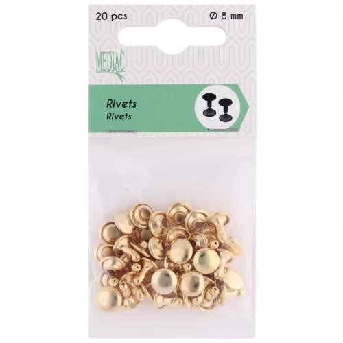 Rivets 8 mm gold tone x20