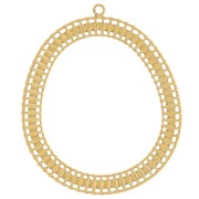 35x30mm Stainless steel 316L Oval irregular pendants - Gold x2