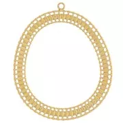 35x30mm Stainless steel 316L Oval irregular pendants - Gold x2