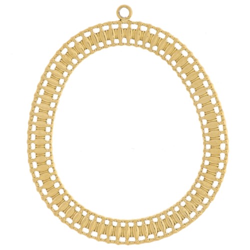 35x30mm Stainless steel 316L Oval irregular pendants - Gold x2