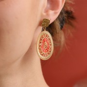 35x30mm Stainless steel 316L Oval irregular pendants - Gold x2