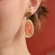 35x30mm Stainless steel 316L Oval irregular pendants - Gold x2