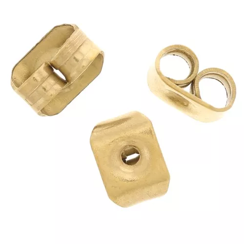 5x3.5mm 304L stainless steel earring back for earstuds - Gold x10