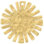 15mm 316L Stainless Steel Hammered Sun Charm - Gold x1
