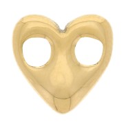 14x11mm 316L stainless steel heart spacer - Gold x1