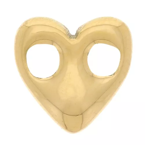 14x11mm 316L stainless steel heart spacer - Gold x1