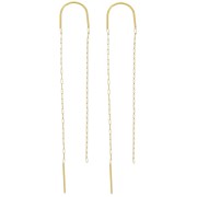 304 stainless steel Cable chain link earrings 50 + 60mm - Gold x2