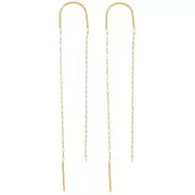 304 stainless steel Cable chain link earrings 50 + 60mm - Gold x2
