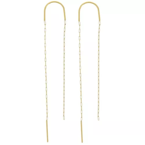 304 stainless steel Cable chain link earrings 50 + 60mm - Gold x2
