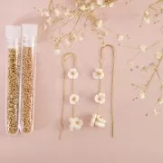 304 stainless steel Cable chain link earrings 50 + 60mm - Gold x2