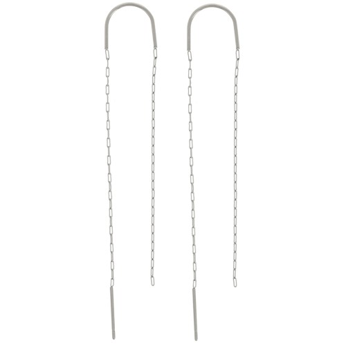 304 stainless steel Cable chain link earrings 50 + 60mm x2