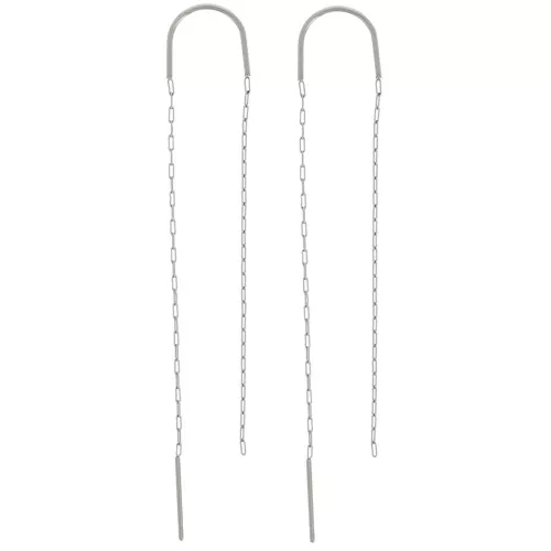 304 stainless steel Cable chain link earrings 50 + 60mm x2