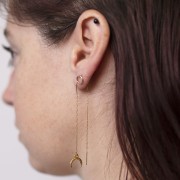 304 stainless steel Cable chain link earrings 50 + 60mm x2