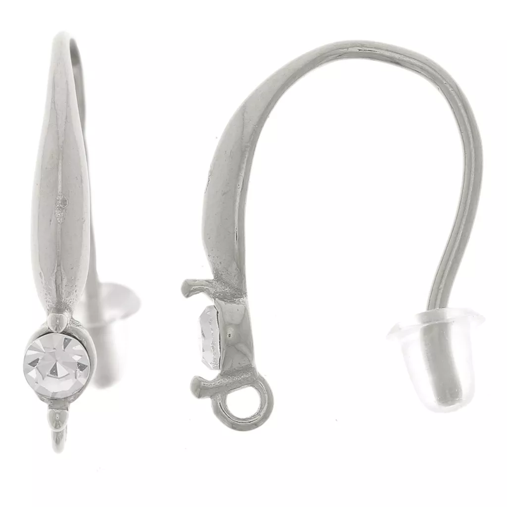 18mm 304L stainless steel design earwires with zirconium oxide x2