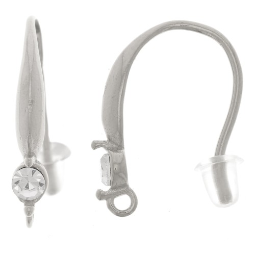 18mm 304L stainless steel design earwires with zirconium oxide x2