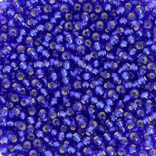 Preciosa Seed Beads 11/0 2 mm - Sapphire Silver Lined x20g