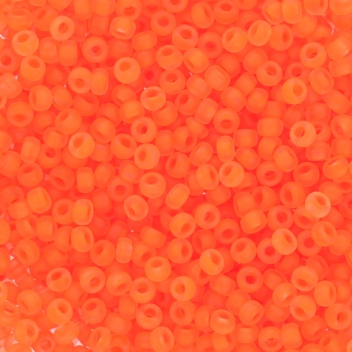 Preciosa Seed Beads 11/0 2 mm - - Neon Orange Frosted x20g