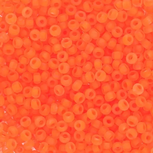 Preciosa Seed Beads 11/0 2 mm - - Neon Orange Frosted x20g