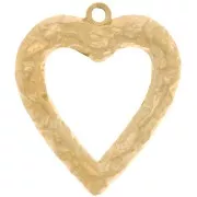 34x30mm 304L stainless steel Pendants hammered hearts - Gold x2
