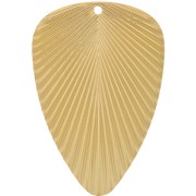 41x28mm 304L stainless steel Leaf pendant pleated effect - Gold x1