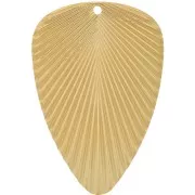 41x28mm 304L stainless steel Leaf pendant pleated effect - Gold x1