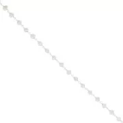 925 Sterling Silver Fancy 4mm chain with round freshwater beads x20cm