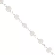 925 Sterling Silver Fancy 4mm chain with round freshwater beads x20cm
