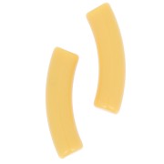 32x8 mm curved tube beads in opaque acrylic - Ochre x6