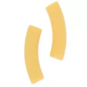 32x8mm Clear acrylic curved tube beads - Ochre x6